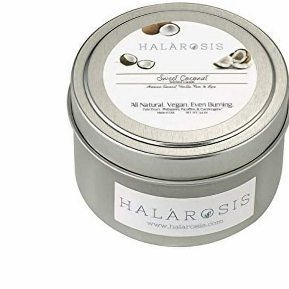 Halarosis Soy Candles - Long Burning Candle - Burns Up To 25 Hours - Gift for Birthday, Housewarming & Special Events - Cotton Wick Candles for Home Scented (Sweet Coconut 3.5 oz)