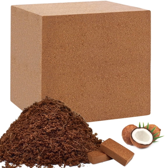 Halatool 10LB Organic Coconut Coir Bricks Compressed Coco Coir Brick Nutrient Garden Soil with Low EC & pH Balance Premium Starting Soil Coconut Fiber Substrate for Plants Flowers Reptiles