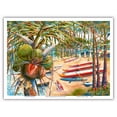 thumbnail image 1 of Halau Wa’a Ma Ke Ala Wai - Hawaiian Honolulu Canoe (Wa’a) Club - From an Original Hawaii Watercolor Painting by Peggy Chun - Master Art Print (Unframed) 9in x 12in, 1 of 4