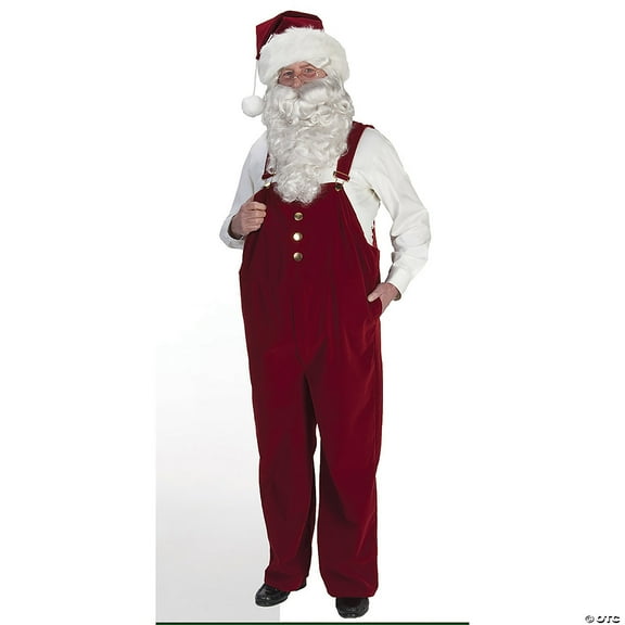 Halco AE7791PLG Mens Velvet Costume Santa Overalls, Burgundy - Large