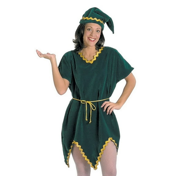 Halco Adult Holiday Elf Tunic with Hat Costume - One Size Fits Most