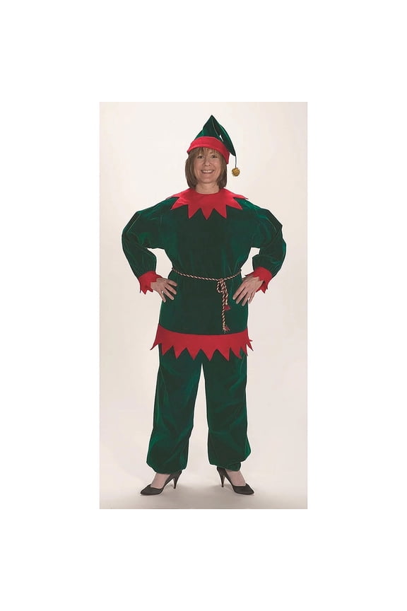 Adult Santa's Helper Elf Suit Costume - Size Large/X Large