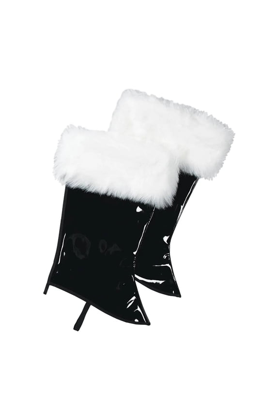 Mens Patent Leather Santa Boot Tops - One Size Fits Most
