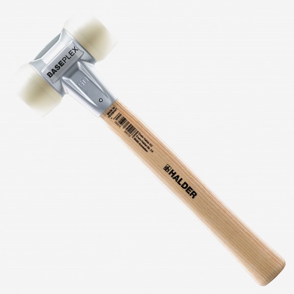 Halder Baseplex Mallet with Nylon Face Inserts and Zinc Die Cast Housing, 3.74" / 12.7 oz.