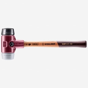 Halder Simplex Mallet with Black Rubber/Grey Rubber Inserts and Cast Iron Housing, 1.97" / 40.21 oz.