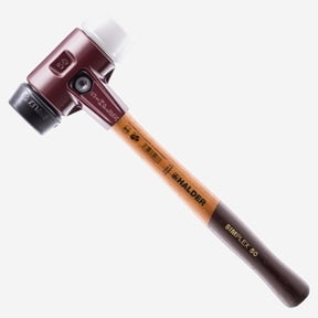 Halder Simplex Mallet with Black Rubber/Superplastic Inserts and Cast Iron Housing, 1.18" / 11.82 oz.