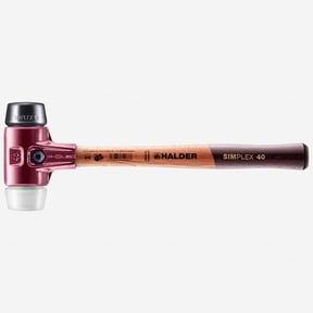 Halder Simplex Mallet with Black Rubber/Superplastic Inserts and Cast Iron Housing, 1.57" / 22.4 oz.