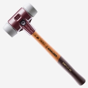 Halder Simplex Mallet with Non-Marring Grey Rubber Inserts and Cast Iron Housing, 1.18" / 11.82 oz.