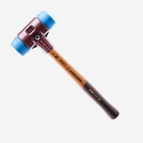 Halder Simplex Mallet with Soft Blue Rubber Inserts and Cast Iron Housing, 2.36"/ 21.52 oz