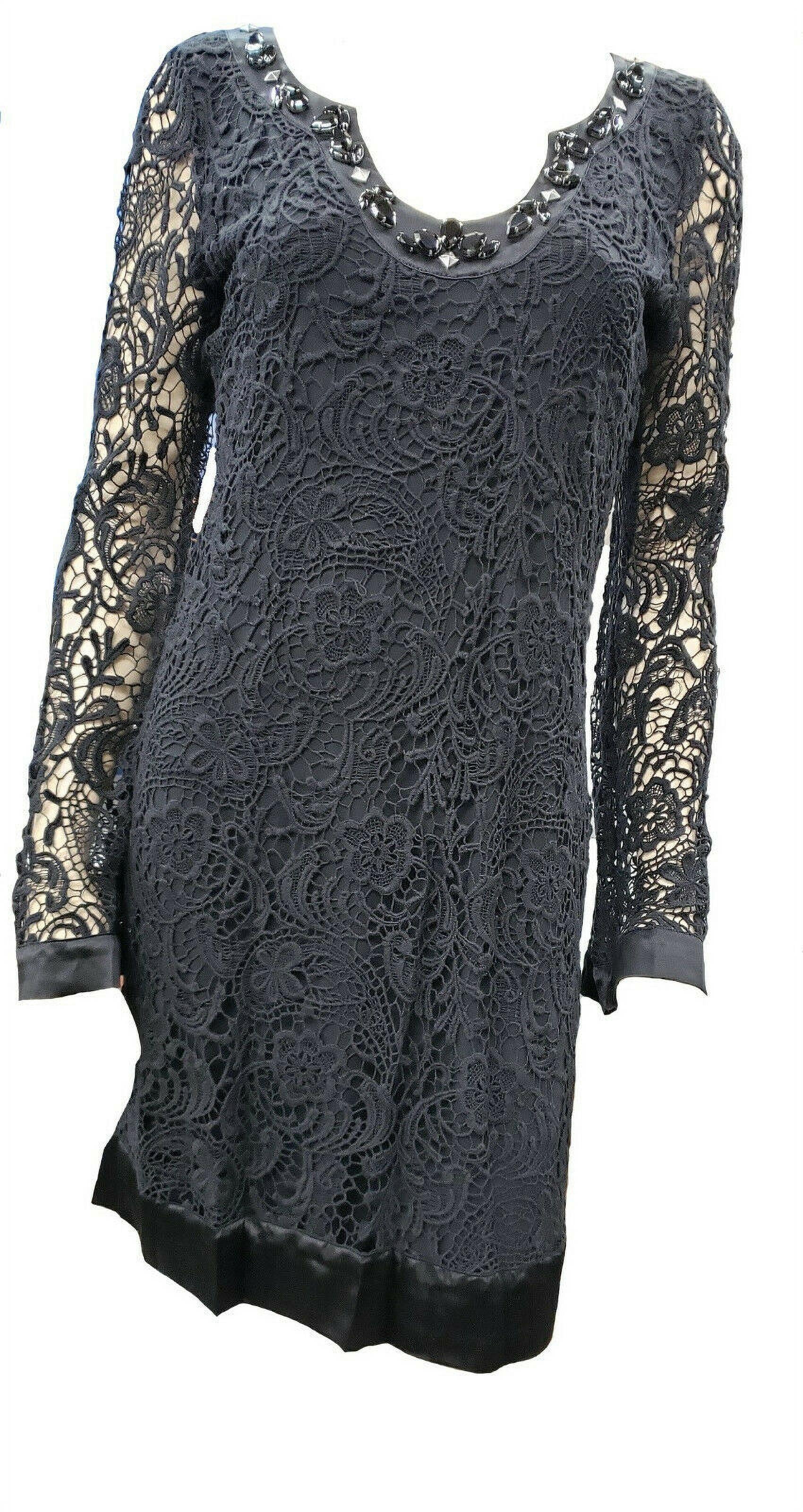 Hale Bob Lace Long Sleeve Dress - 0tum6722, Girl's, Size: Small, Black
