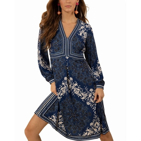 Hale Bob womens  Adley Midi Dress, xs, Blue