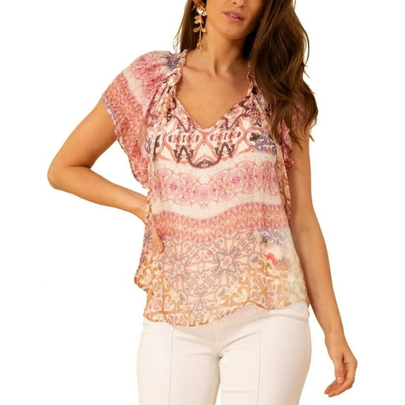 Hale Bob womens  Evelynn Silk-Blend Blouse, xs