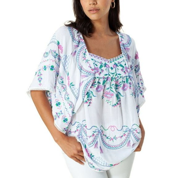 Hale Bob womens  Flutter Sleeve Top, xs