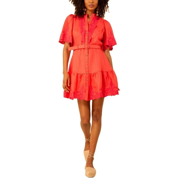 Hale Bob womens  Haven Linen Short Dress, m