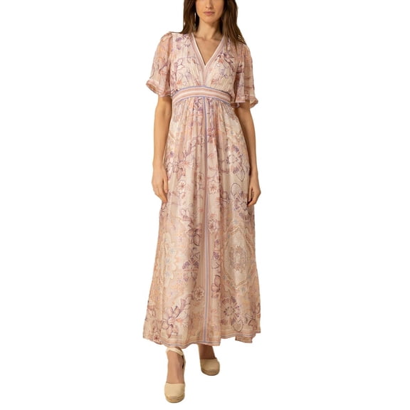 Hale Bob womens  Jaliyah Silk-Blend Maxi Dress, l