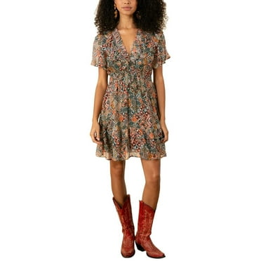 Hale Bob womens  Kiara Silk-Blend Dress, xs, Green