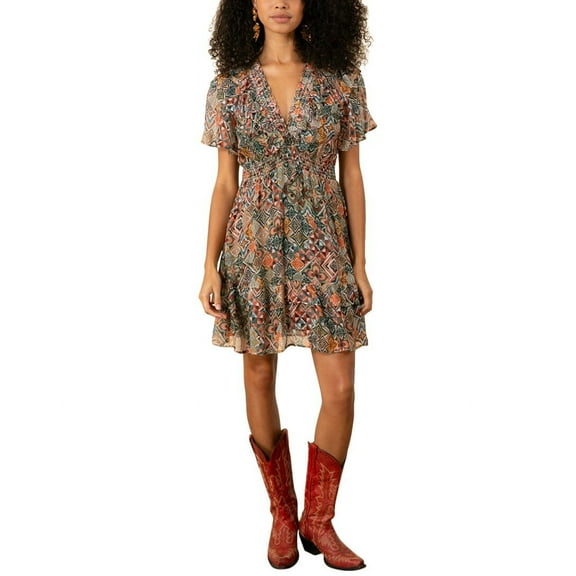 Hale Bob womens  Kiara Silk-Blend Dress, xs, Green