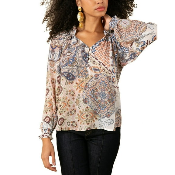 Hale Bob womens  Laura Silk Blouse, l, White