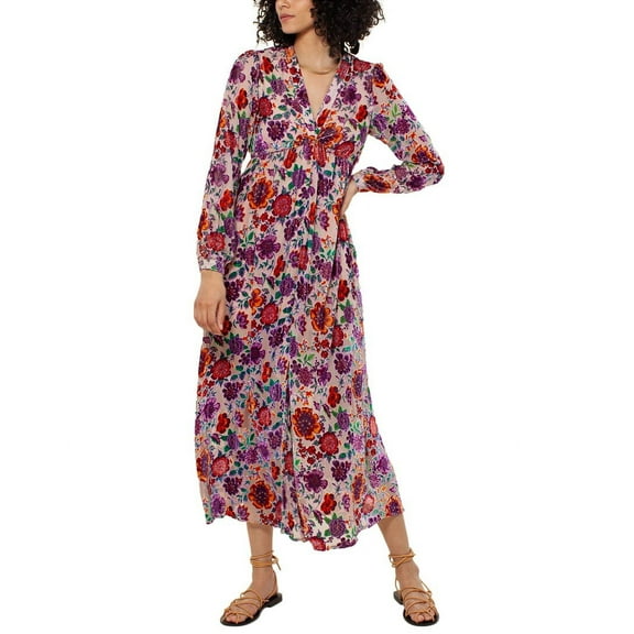 Hale Bob womens  Silk-Blend Maxi Dress, s, Beige