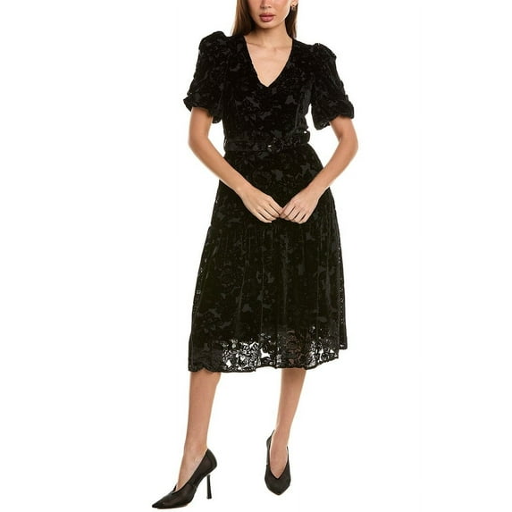 Hale Bob womens Velvet Burnout Silk-Blend Dress, m