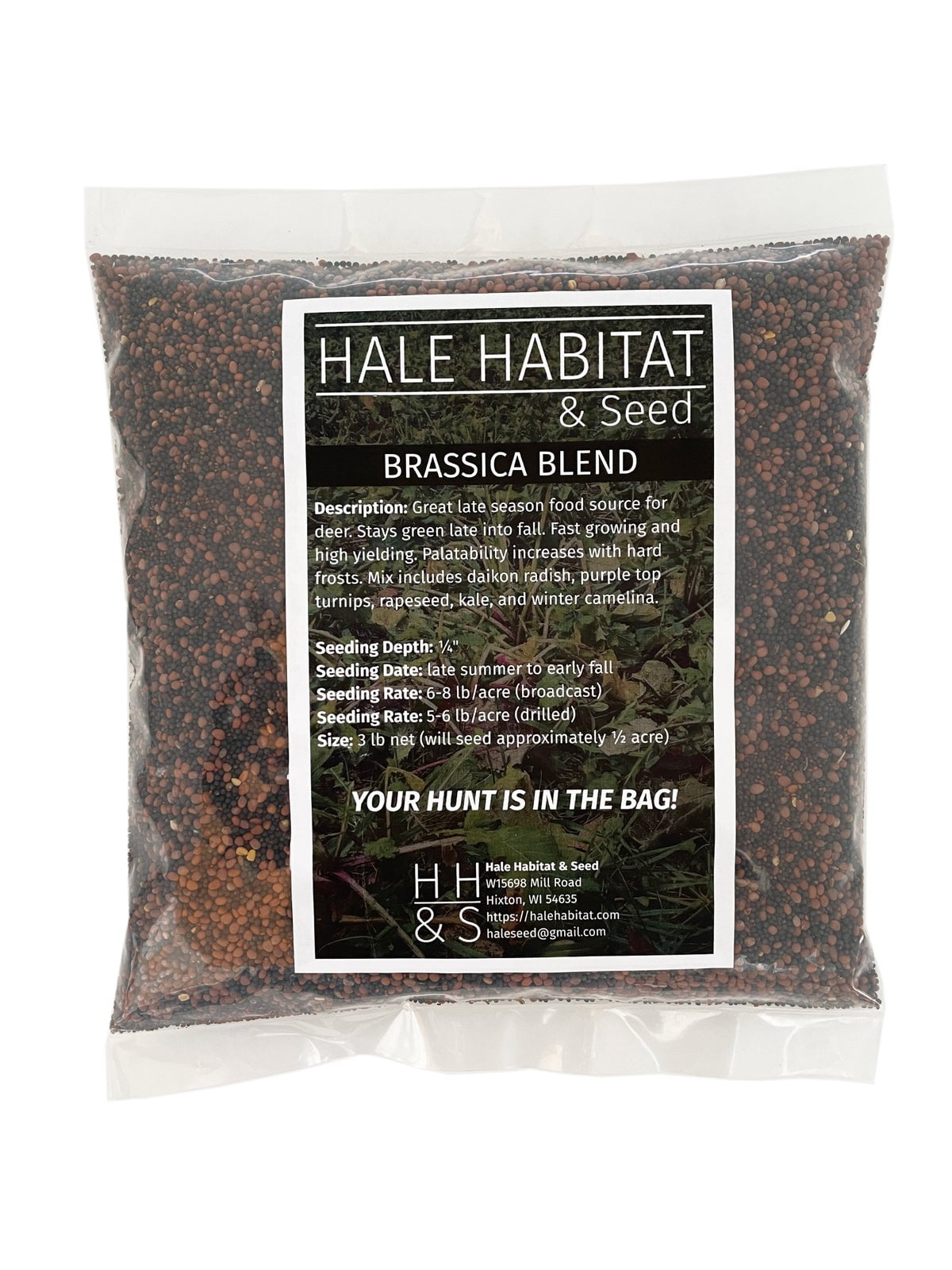Hale Habitat & Seed Brassica Blend Food Plot Seed Mix, Highly Attractive Fall Food Plot, 1/2