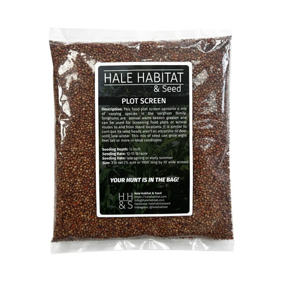 Hale Habitat & Seed Food Plot Screen Seed Mix, Tall & Thick Cover for Hunting & Habitat, 1000 Feet