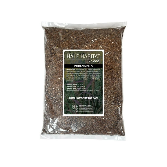 Hale Habitat & Seed Indiangrass Native Grass Seed, Deer & Wildlife Cover, 2 lbs Pure Live Seed