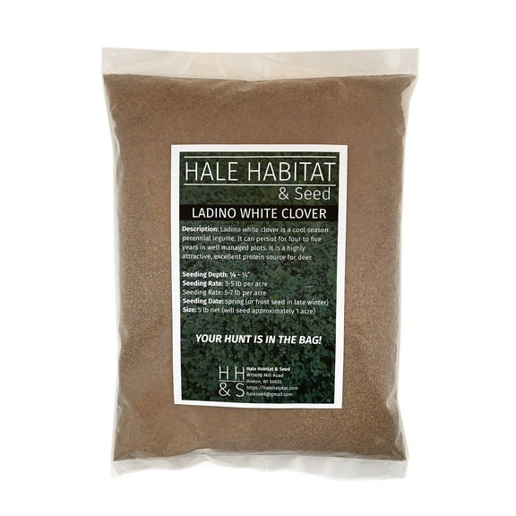 Hale Habitat & Seed Ladino White Clover Food Plot Seed, 5 lbs