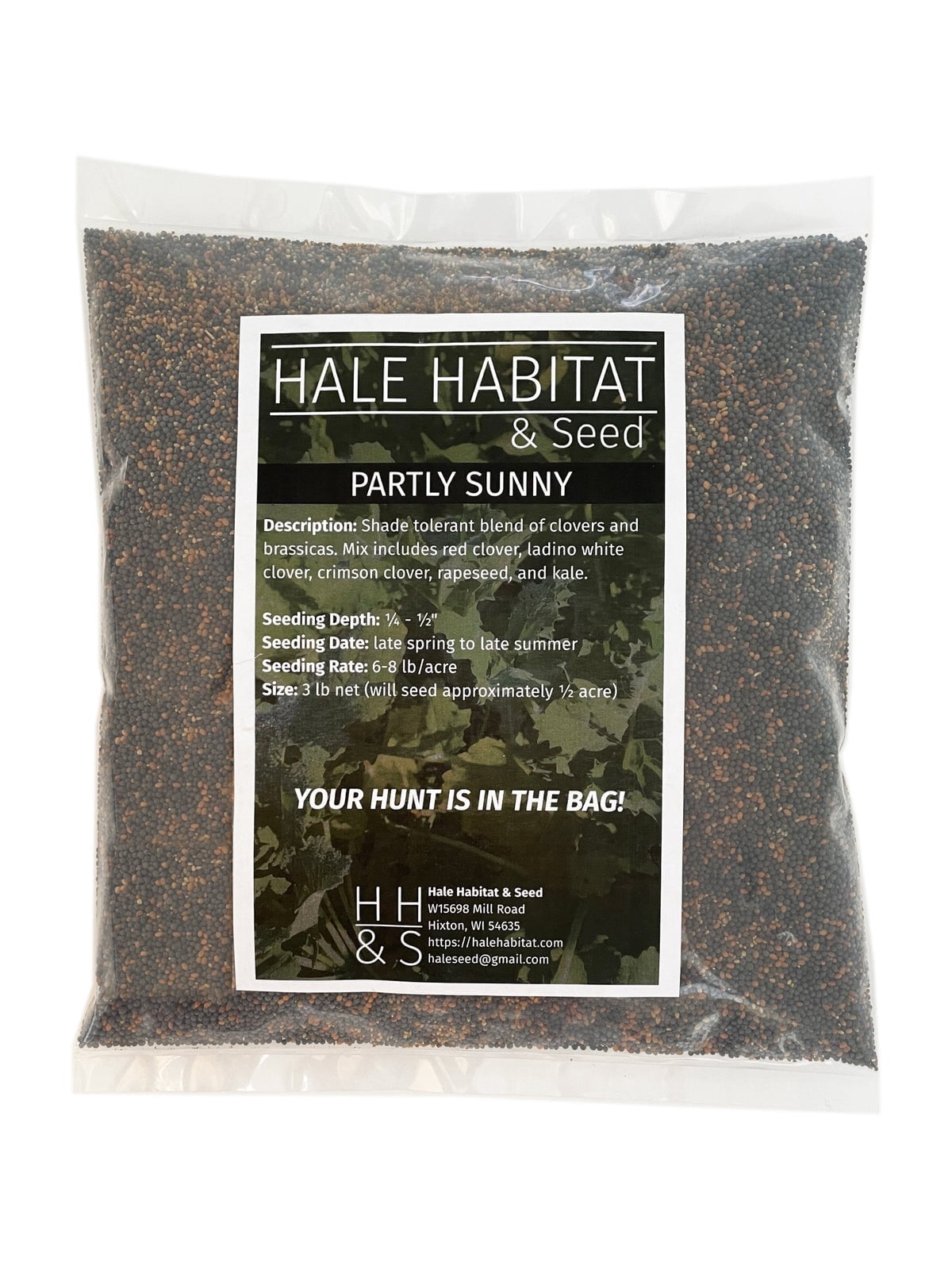 Hale Habitat & Seed Partly Sunny Food Plot Seed Mix, Shade Tolerant Plants, 1/2 Acre