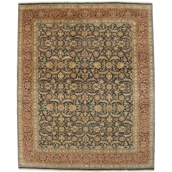 Hale Navy Floral 8X10 Indo-Tabriz Oriental Rug