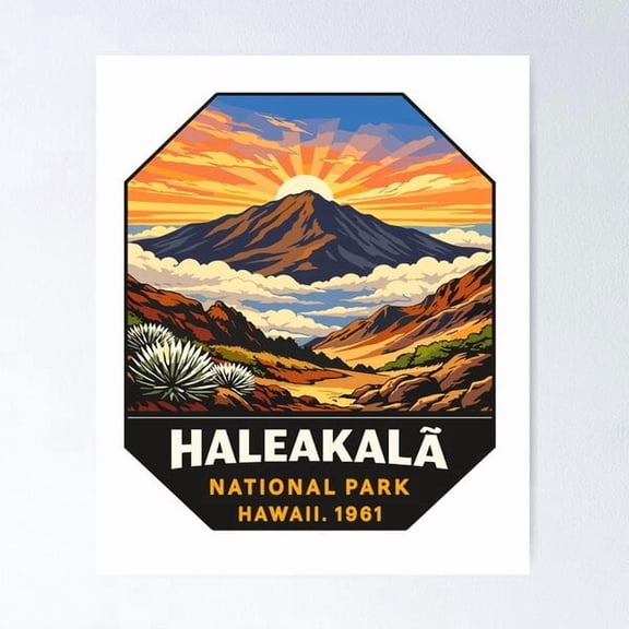 HaleakalÄ National Park Volcano Sticker Poster , Poster Print Only