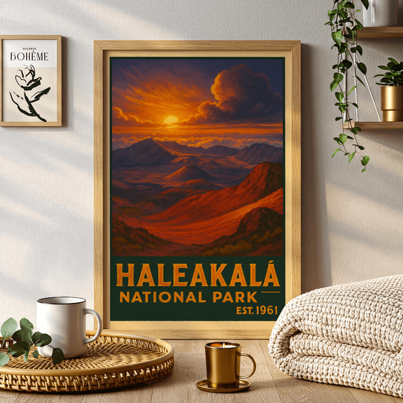 Haleakala National Park Hawaii Sunrise Poster, Poster Only, Poster Home Decor, Poster Only