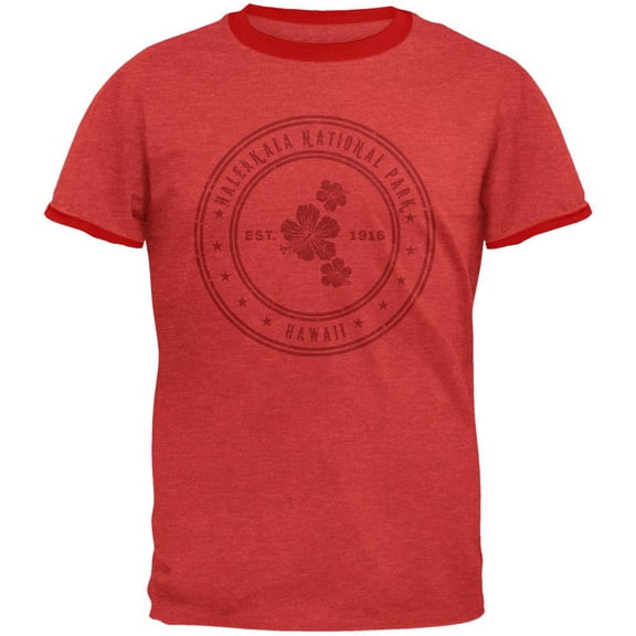 Haleakala National Park Vintage Heather Red Men's Ringer T-Shirt - X-Large
