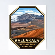 Haleakala National Park Volcano Sticker Poster, Poster Only