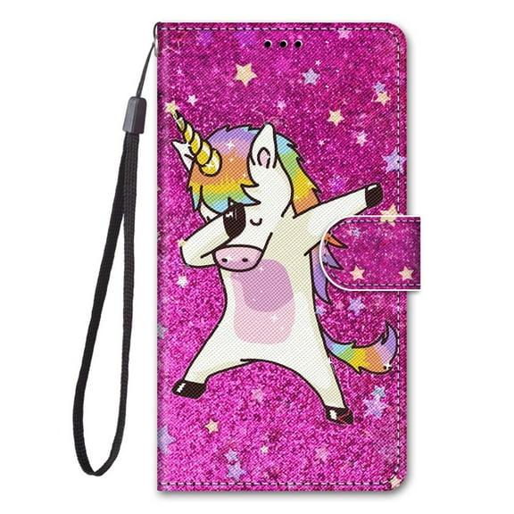 Haleir Phone Case for iPhone 13 Wallet Phone Case Pouch PU Leather Flip Folio Pattern Design Cover Kickstand ID Card Slot Wrist Strap Case (Shy Horse)