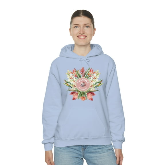 Haleiwa Co Exotic Flora Hoodie Unisex Gildan Heavy Blend™ Floral Sweatshirt