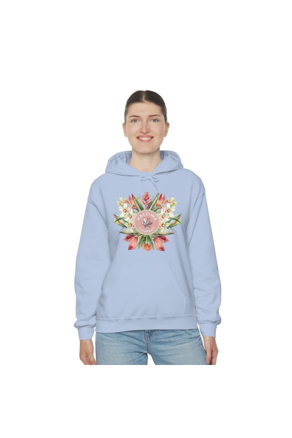 Haleiwa Co Exotic Flora Hoodie Unisex Gildan Heavy Blend™ Floral Sweatshirt
