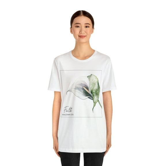 Haleiwa Co Faith T Shirt Bella Canvas Calla Lily Print Short Sleeve Tshirt