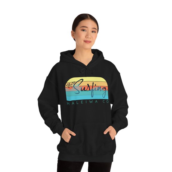 Haleiwa Co More Surfing Hoodie Gildan Unisex Heavy Blend™ Hooded Sweatshirt