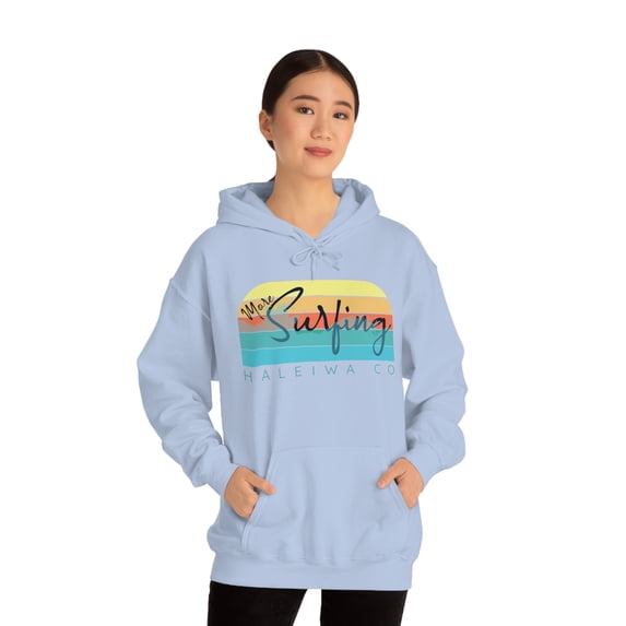 Haleiwa Co More Surfing Hoodie Gildan Unisex Heavy Blend™ Hooded Sweatshirt