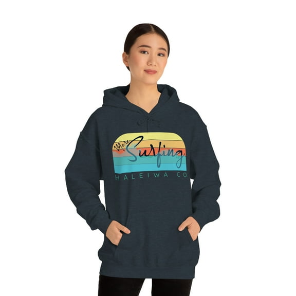 Haleiwa Co More Surfing Hoodie Gildan Unisex Heavy Blend™ Hooded Sweatshirt