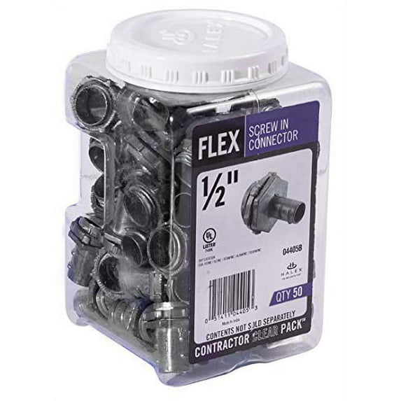 Halex 04405B Conduit Connector, 1/2 in Screw, Zinc