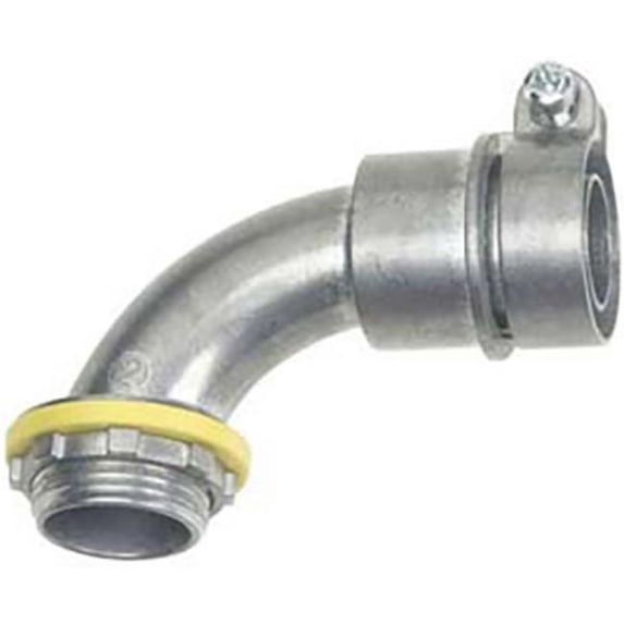 Halex 90682 0.75 in. Liquid Tight Zinc Single Piece 90 deg Connector with Insulated Throat