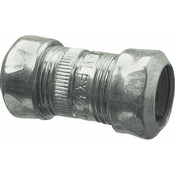 Halex EMT Raintight Compression Conduit Coupling - Pack of 2 Indoor & Outdoor Use, NEC-Compliant