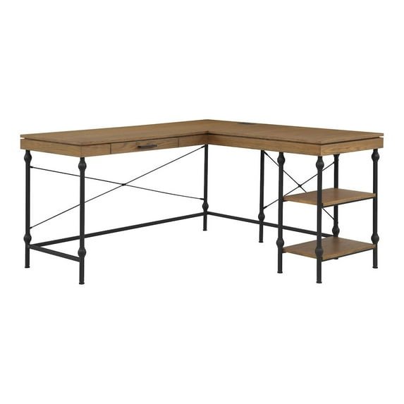 Furniture of America Diego L-shaped Wooden Desk