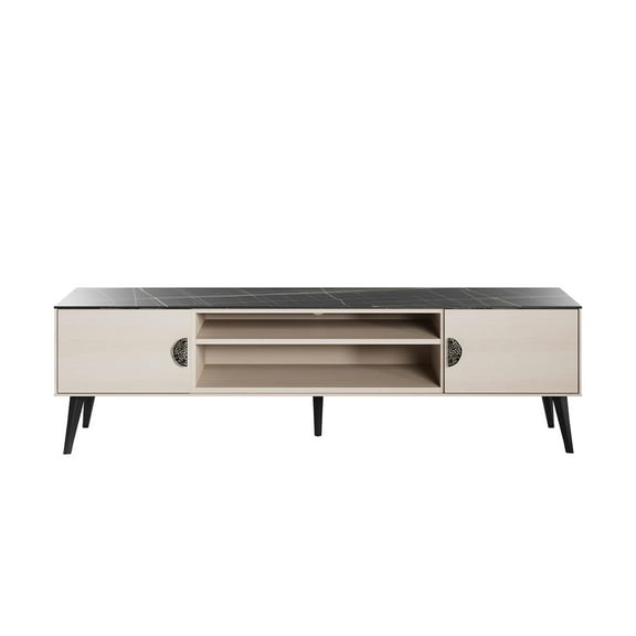 Haley 70.9" Mid-Century Modern TV Stand in Multi-Color
