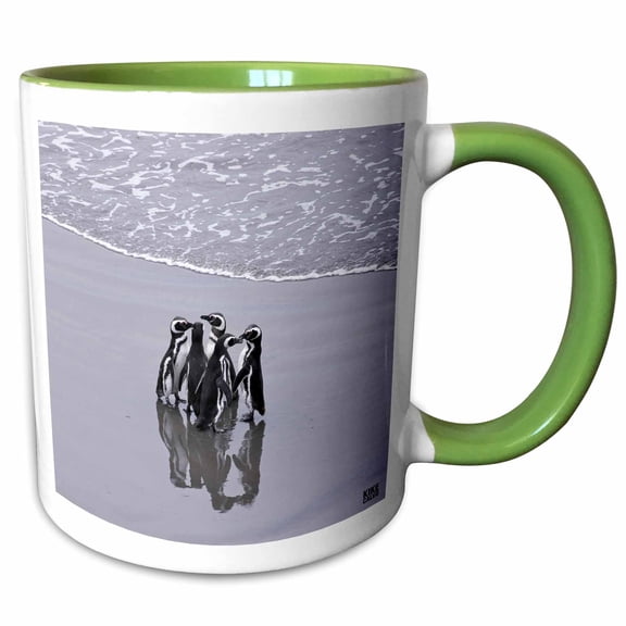3drose, Half a Million Magellanic Penguins Arrive at the Patagonia Coasts in the Chubut Province., 11oz Two-tone Green Mug