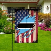 Half American Botswanan Proud in Botswana USA Friendship Root Garden Flag, Double-Sided Outdoor Yard Decor 11.5 x 17.5 Inch