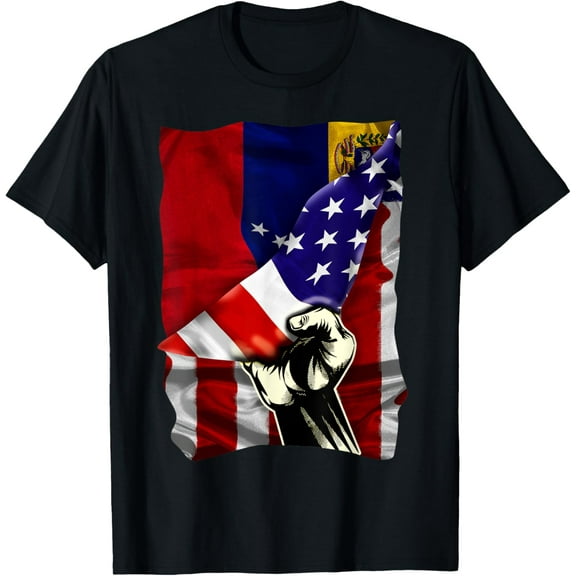 Half American Flag Venezuelan ROOTS USA Flag Venezuela DNA T-Shirt