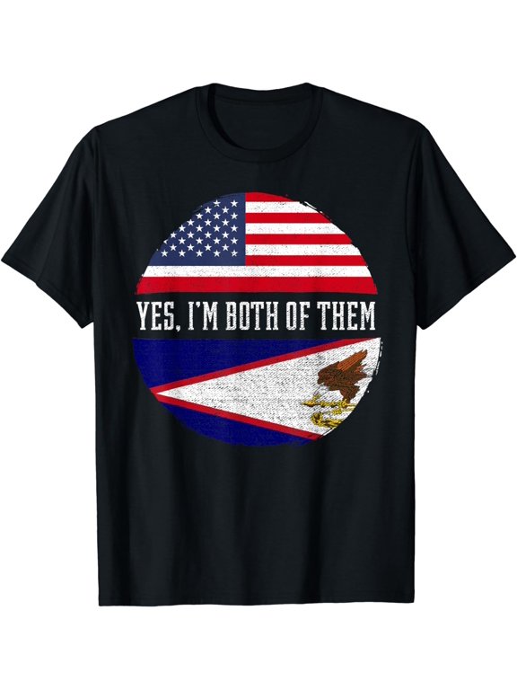 Half American Half American Samoan USA Flag American Samoa T-Shirt